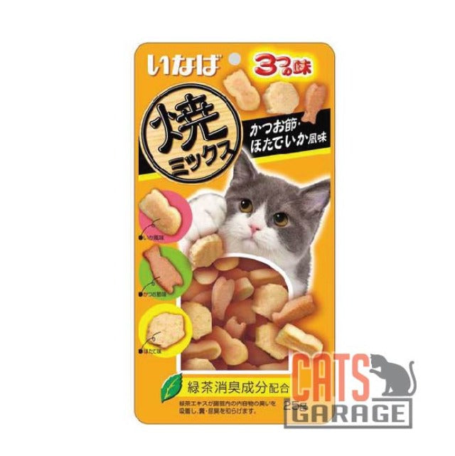 CIAO Soft Bits Tuna & Chicken Fillet With Dried Bonito Scallop & Squid Flavor 25g