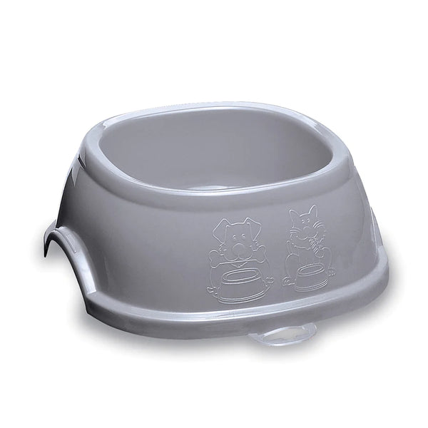 Stefanplast Break Square Bowl Stone Grey for Dogs & Cats (4 Sizes)