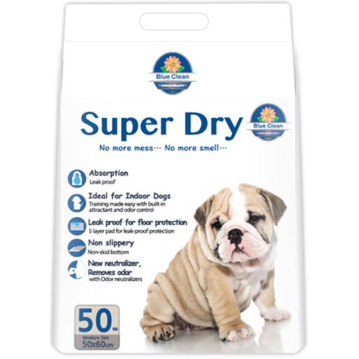[Buy 1 get 1 FREE] Blue Clean Super Dry SAP Ultra Absorbent Pee Pad 7g - 50Pcs (2 Sizes)