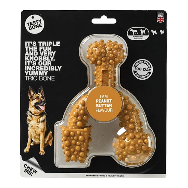 Tasty Bone Trio Bone Peanut Butter - Large