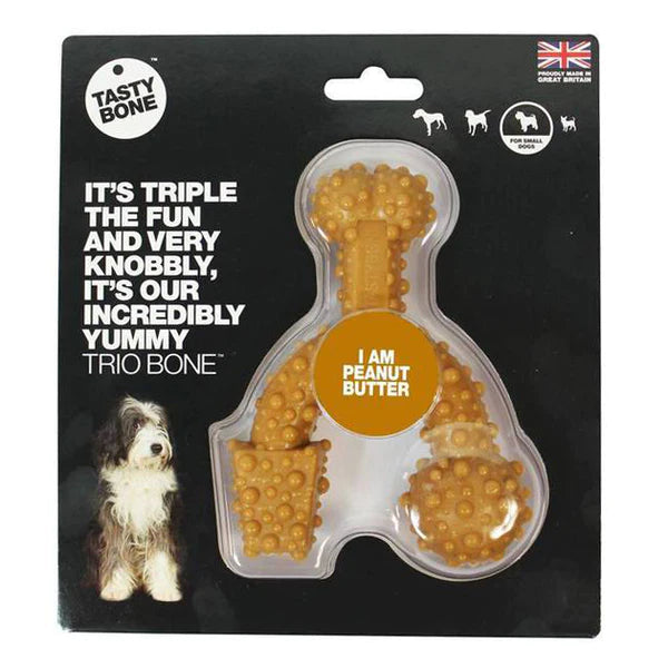 Tasty Bone Trio Bone Peanut Butter - Small