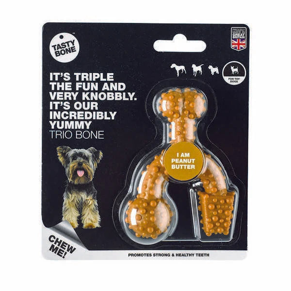 Tasty Bone Trio Bone Peanut Butter - Tiny