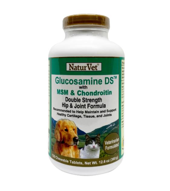 NaturVet Glucosamine Double Strength with M&M & Chondroitin [Dogs & Cats] (2 Sizes)