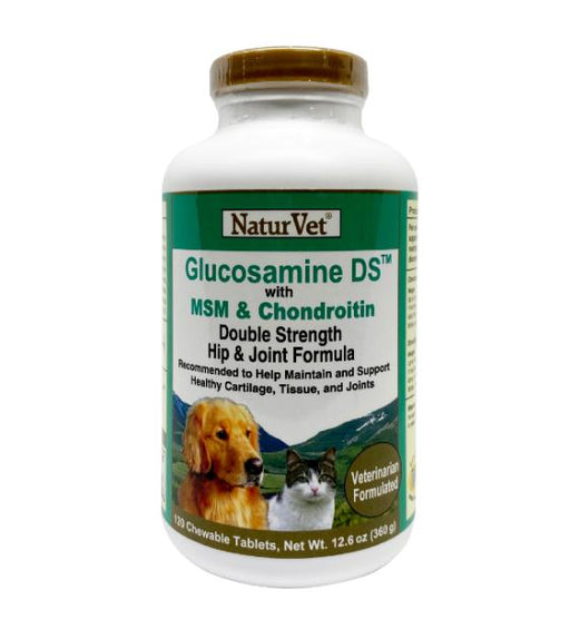 NaturVet Glucosamine Double Strength with M&M & Chondroitin [Dogs & Cats] (2 Sizes)