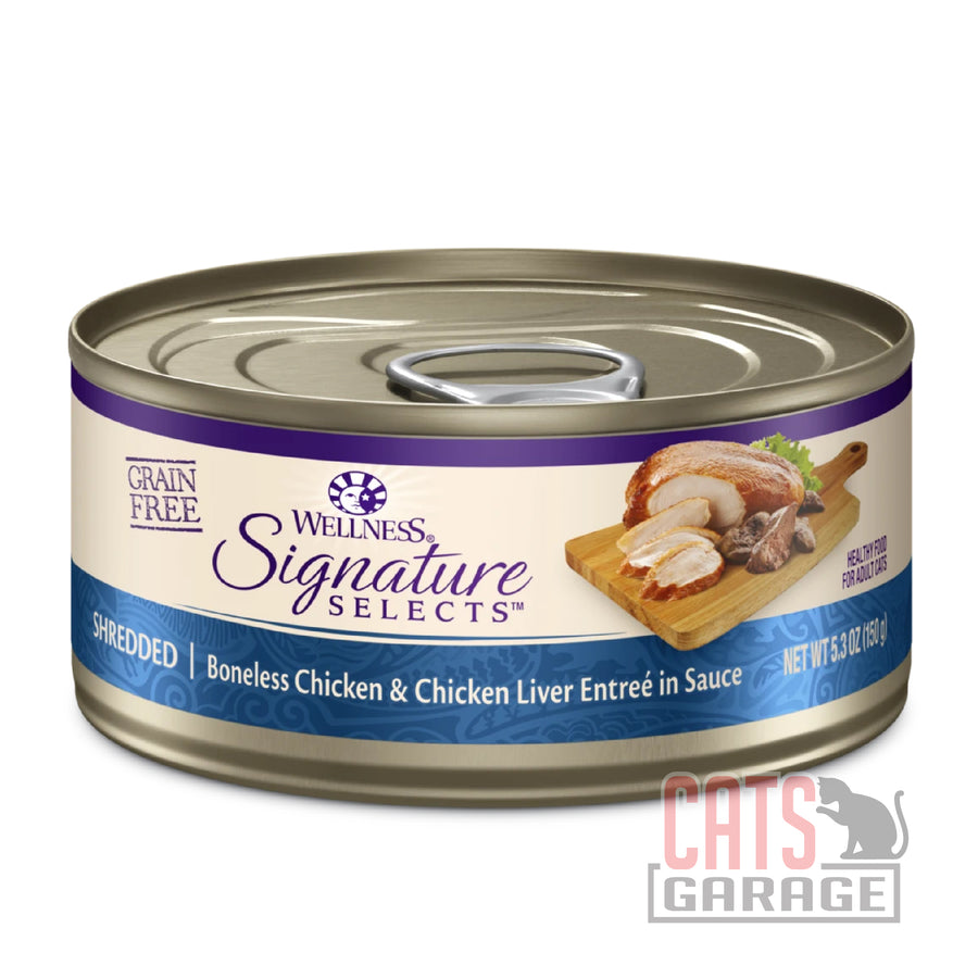 Wellness Core Signature Selects Shredded Boneless Chicken & Chicken Liver Entree in Sauce (2 Sizes)