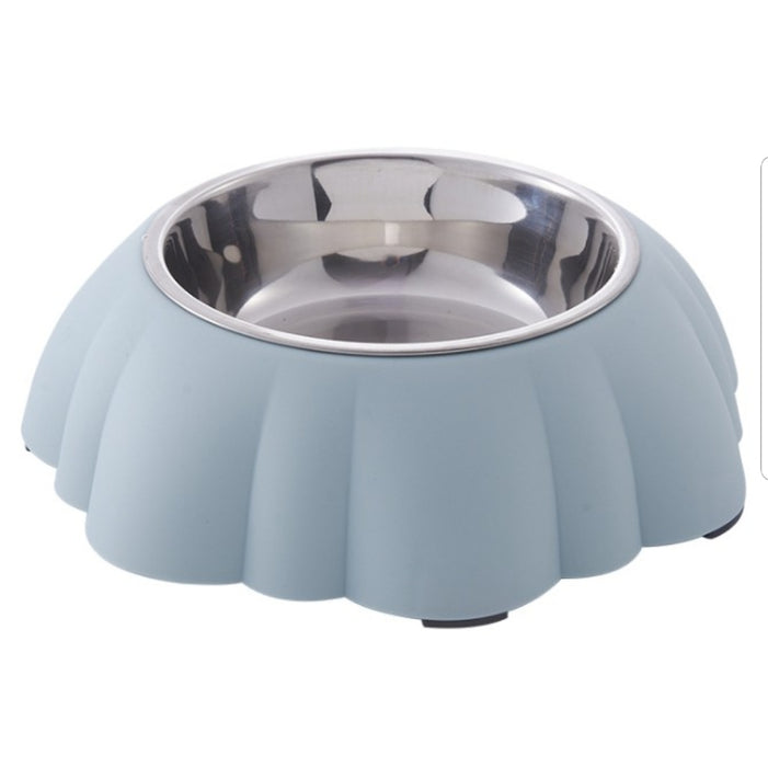 Pastel Color Quality Shell Shape Pet Bowl Feeder - BLUE