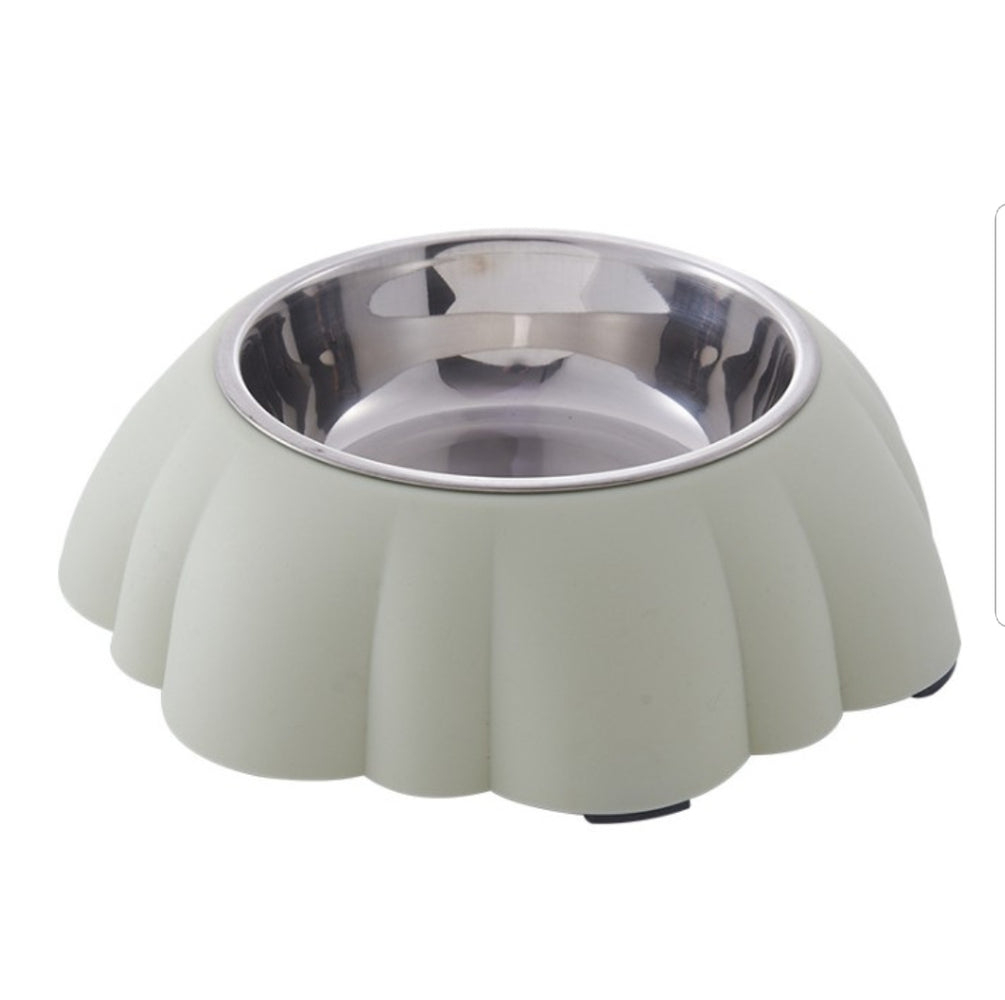 Pastel Color Quality Shell Shape Pet Bowl Feeder - GREEN