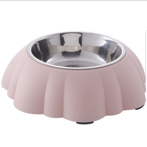 Pastel Color Quality Shell Shape Pet Bowl Feeder - PINK