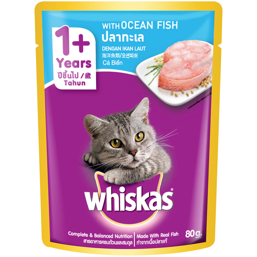 Whiskas Oceanfish Cat Wet Food Pouch 85g X24