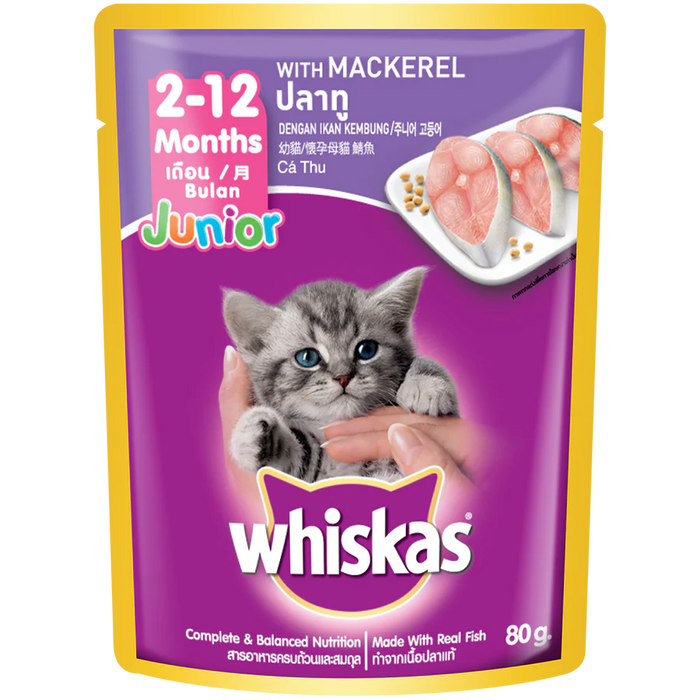 Whiskas Junior Mackerel Cat Wet Food 85g X24