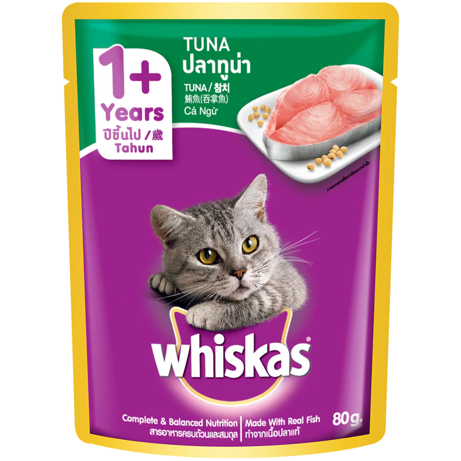 Whiskas Tuna Cat Wet Food Pouch 80g X24
