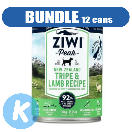 Ziwi Peak Tripe and Lamb Canned Dog Food (390g) 12 Cans