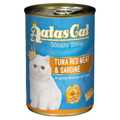 AATAS CAT Soupy Stew Tuna Red Meat With Sardine In Gravy 400g X24