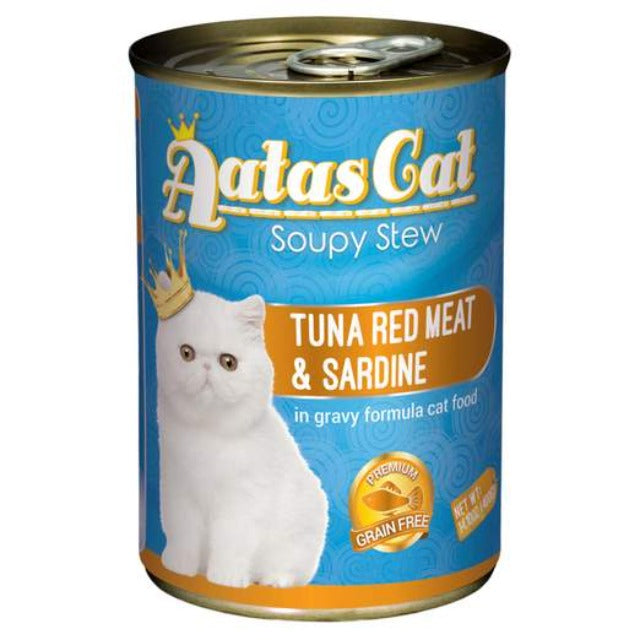 AATAS CAT Soupy Stew Tuna Red Meat With Sardine In Gravy 400g