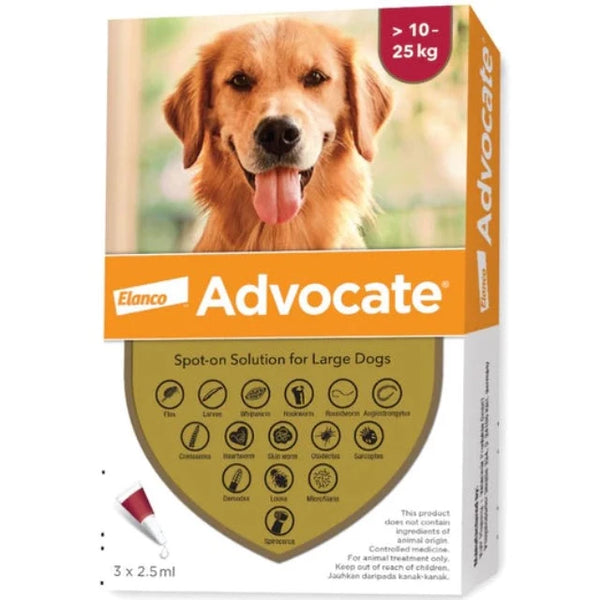 Elanco Advocate Spot-on Solution for Dogs 10kg To 25kg (3pcs x2.5ml)