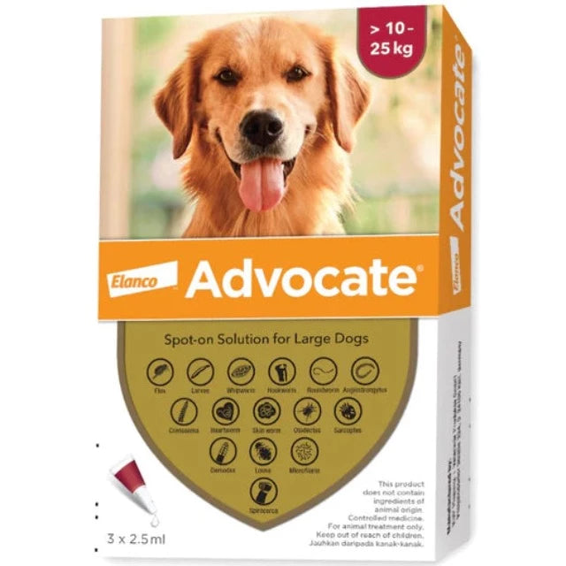 Bayer Advocate® Spot-on Solution for Dogs 10kg To 25kg (3pcs x2.5ml)