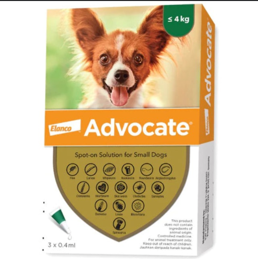 Elanco Advocate Spot-on Solution for Dogs 3Pcs/box (4 Types)