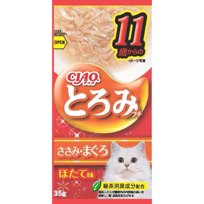 CIAO Toromi Line Chicken Fillet & Tuna Grain-Free Pouch Cat Treats 35g X4