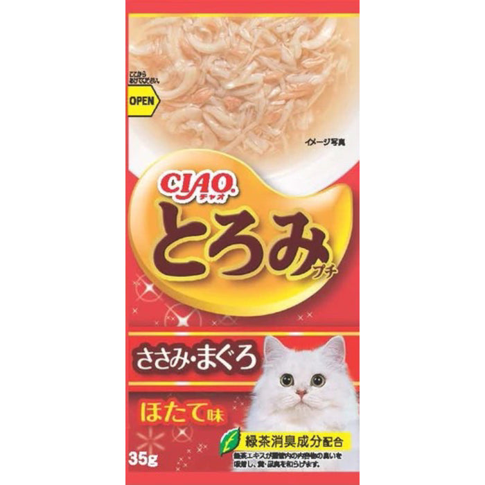 CIAO Toromi Line Chicken Fillet & Tuna Grain-Free Pouch Cat Treats 35g X4