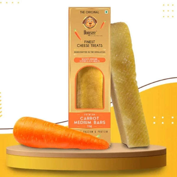 Dogsee Himalayan Cheese Carrot Medium Bar Grain-Free Dog Treat 70g