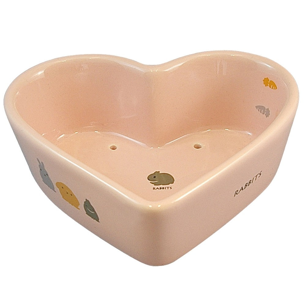 Marukan Heart Shape Porcelain Bowl for Small Animals