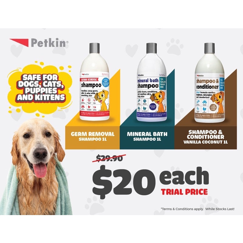 Petkin Shampoo 1L [Cats & Dogs]