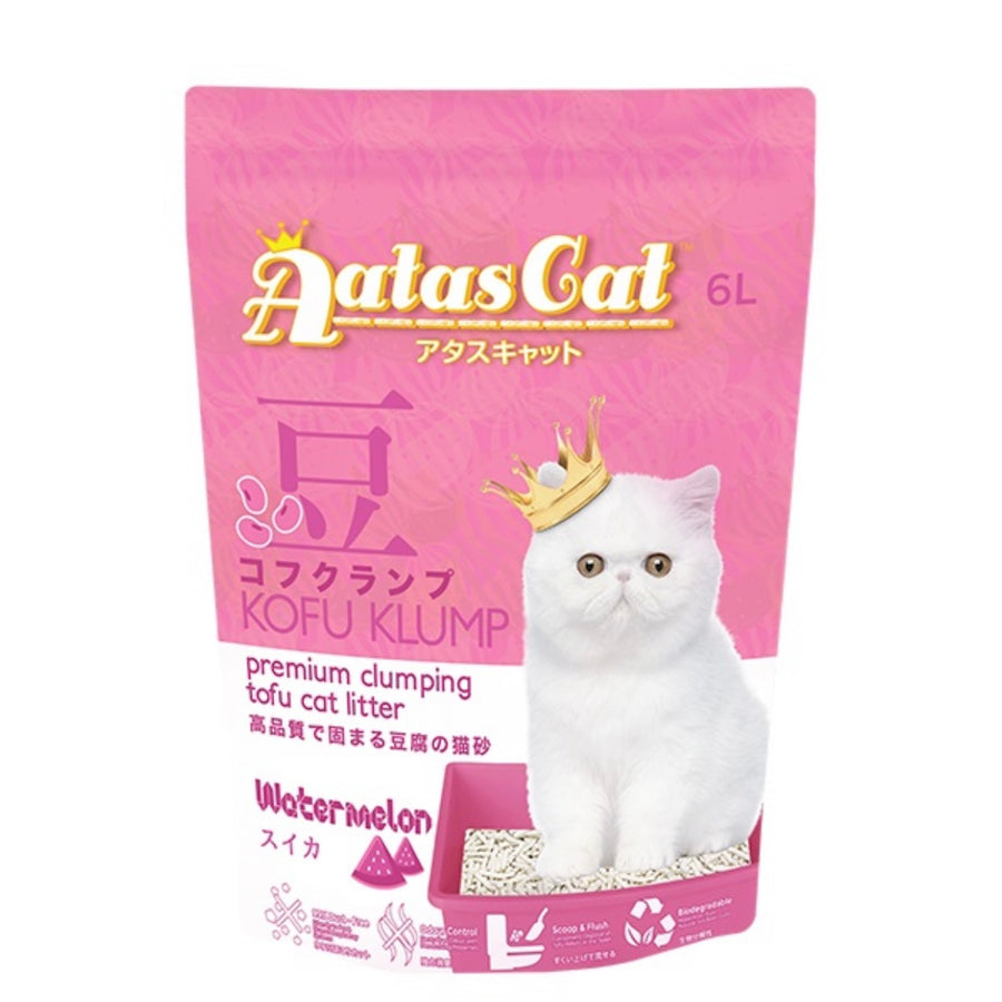 AATAS CAT Kofu Klump Tofu Litter WATERMELON Cat Litter 6L X6