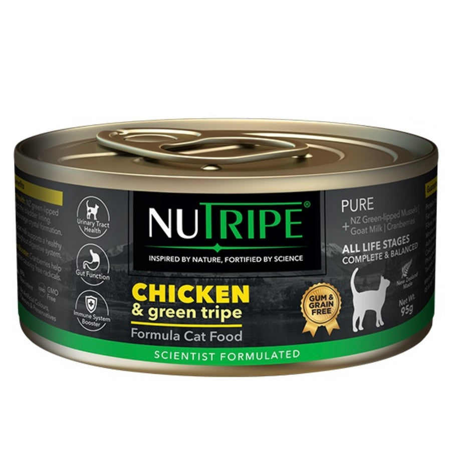 Nutripe Pure Chicken & Green Tripe (Gum-Free) Cat Wet Food 95g X24