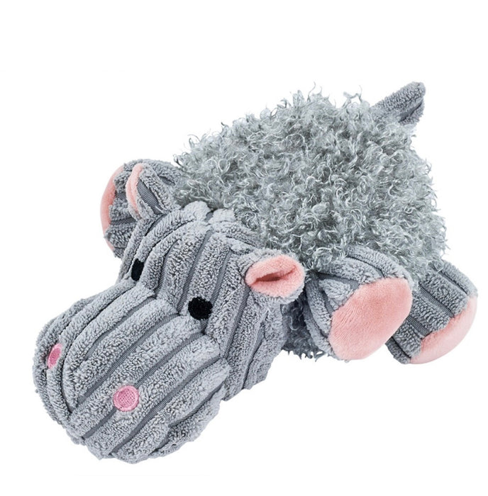 Marukan Lovable Hippo Stuffed Warm Feeling Toy for Dog