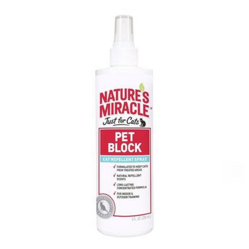 Nature's Miracle Just for Cats Pet Block Repellent Spray 8oz
