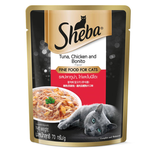 Sheba Pouch Tuna & Chicken with Bonito Flakes 70g