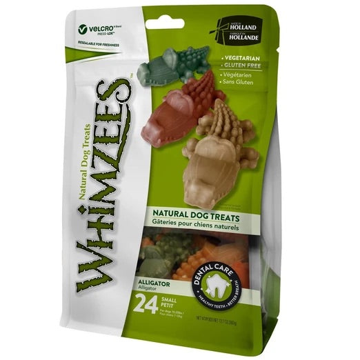 Whimzees Alligator Small Natural Dog Treats 24Pcs