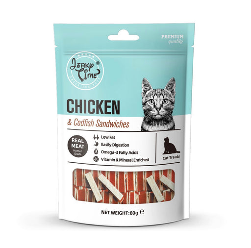 Jerky Time Chicken Jerky with Codfish Sandwich for Cat 80g