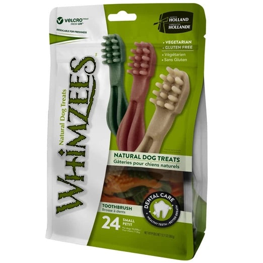 Whimzees Toothbrush Small Natural Dog Treats 24Pcs