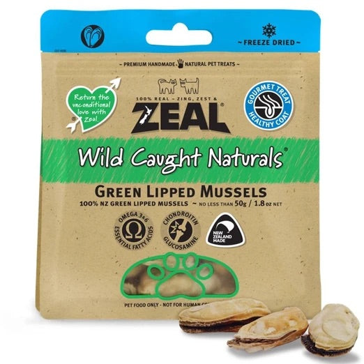 Zeal Free Range Naturals Green Lipped Mussels Treats 50g [Cat & Dog]
