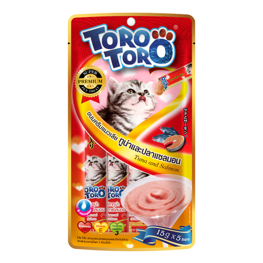 Toro Tuna & Salmon with B-Complex Liquid Cat Treats | 15g X 5 Sticks