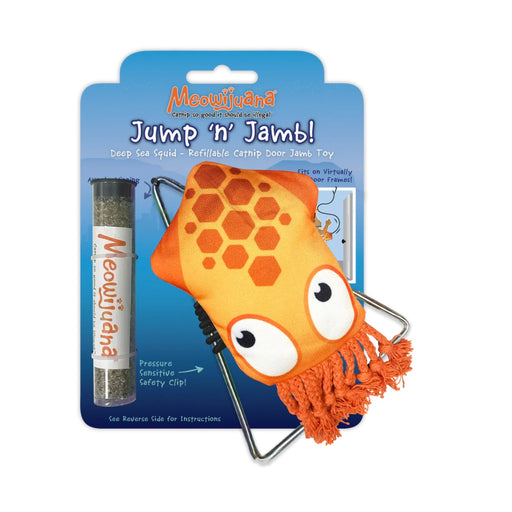 Meowijuana Jump 'n' Jamb Deep Sea Squid Refillable Catnip Swinging Toy
