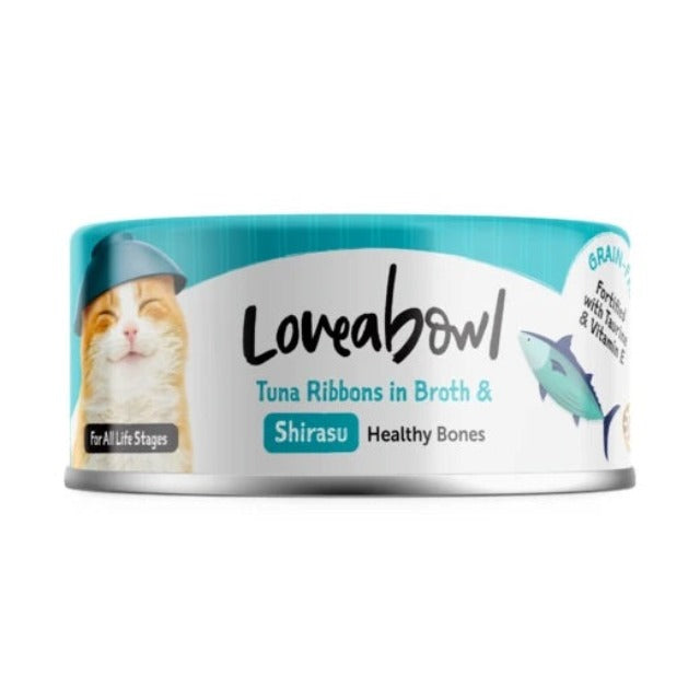 Loveabowl Tuna Ribbons In Broth With Shirasu Wet Cat Food 70g X24