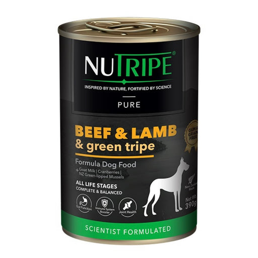 Nutripe Pure Beef and Lamb & Green Tripe Dog Wet Food (Gum-Free) 390g X12