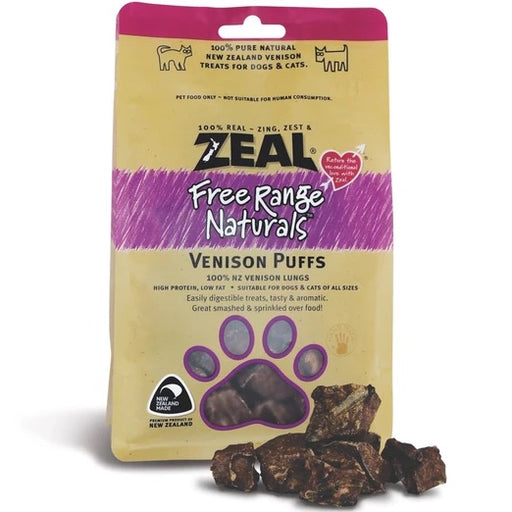 Zeal Free Range Naturals Venison Puffs Treats 85g [Cat & Dog]
