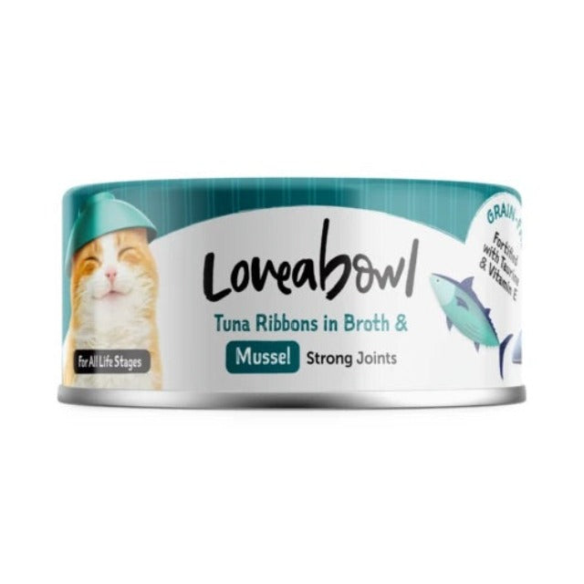 Loveabowl Tuna Ribbons In Broth With Mussel Wet Cat Food 70g X24