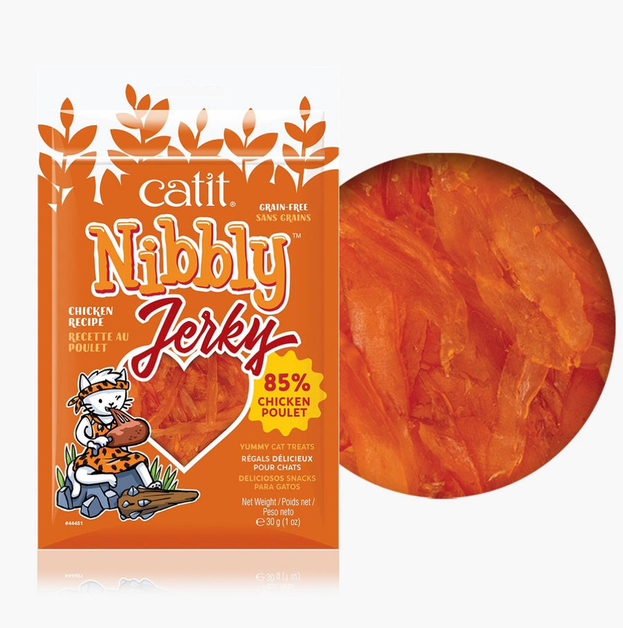 Catit Nibbly Jerky Chicken Treats for Cats 30g