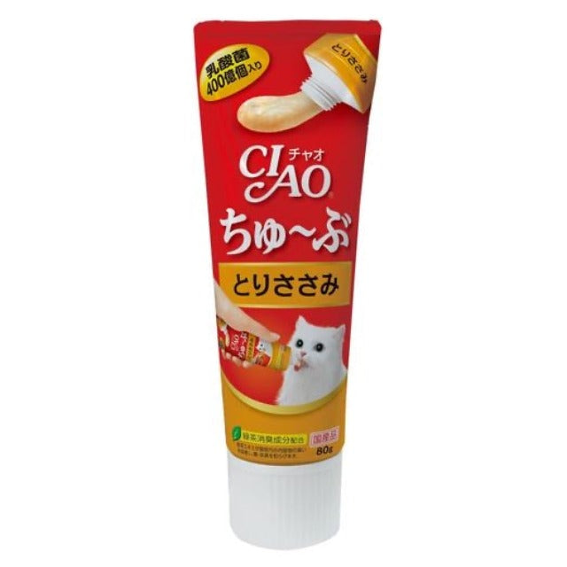 CIAO ChuRu Tube Chicken Fillet Grain-Free Liquid Cat Treat 80g