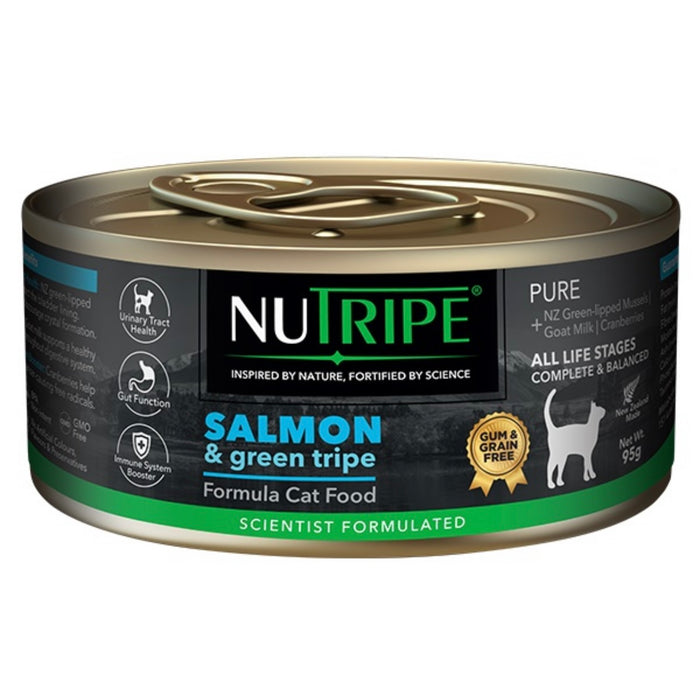 Nutripe Pure Salmon & Green Tripe (Gum-Free) Cat Wet Food 95g