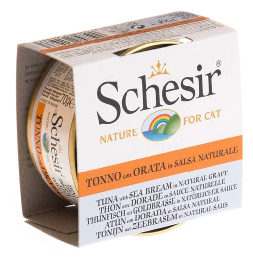 Schesir Tuna with Sea Bream in Natural Gravy Canned Cat Food 70g X14
