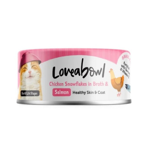 Loveabowl Chicken Snowflakes In Broth With Salmon Wet Cat Food 70g X24