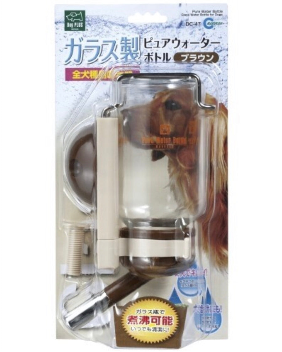 Marukan Pure Water Bottle (Glass) Brown 600ml