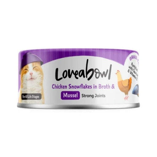 Loveabowl Chicken Snowflakes In Broth With Mussel Wet Cat Food 70g X24