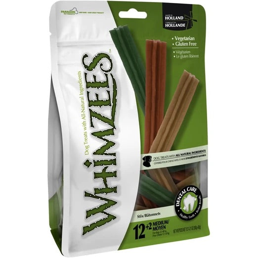 Whimzees Stix Medium Natural Dog Treats 24 + 4PCS