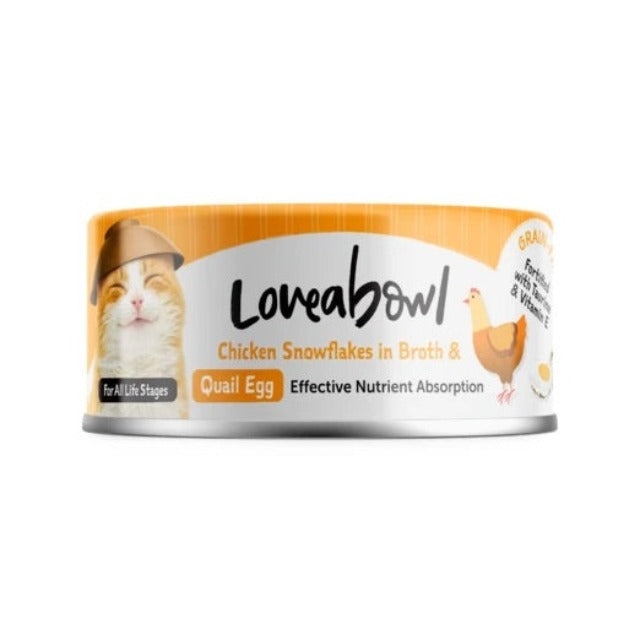 Loveabowl Chicken Snowflakes In Broth With Quail Egg Wet Cat Food 70g X24